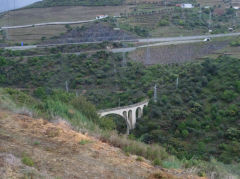 
The partly-built Regua to Lamego branch, Lamego river bridge just outside Regua, April 2012